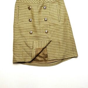Ann Taylor Brown & Yellow Preppy Plaid Mini Skirt Size 2 Academia